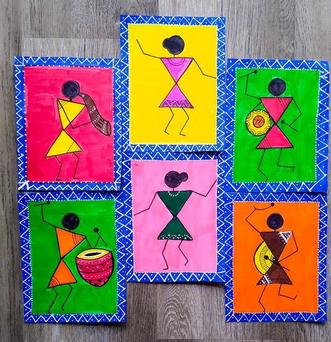 Warli art, folk art, simple drawing Easy Warli Art For Kids, Warli Painting Ideas On Paper, Warli Art Easy, Warli Art For Kids, Warli Art Designs, Warli Drawing, Warli Art Painting, Warli Designs, Sailboat Drawing