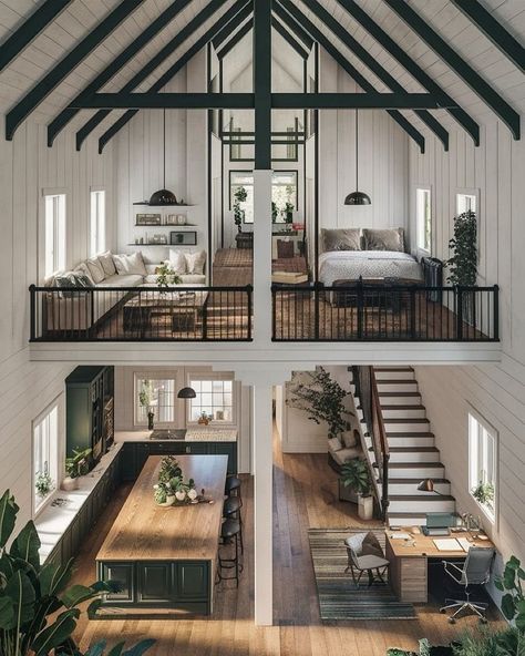 Modern Farmhouse Loft, Farmhouse Loft, Chic Modern Farmhouse, Loft House Design, Tiny House Loft, Tiny House Layout, Tiny House Inspiration, House Cabin, Tiny House Floor Plans