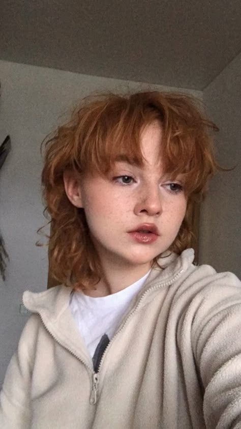 Ginger Mullet Women, Ginger Mullet, Non Binary Haircuts, Hair Inspiration Short, Curly Hair Women, Fancy Hairstyles, Hair Reference, Ginger Hair, Aesthetic Hair