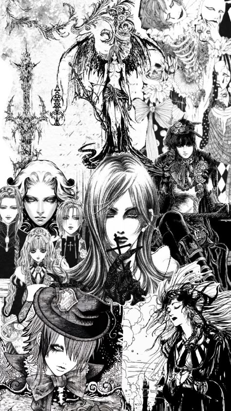 Gothic Antique Artstyle Manga Gothic Horror Character Art, Vkei Artstyle, Gothic Poster Design, Best Manga Art, Goth Manga, Gothic Digital Art, Gothic Art Style, Manga Artstyle, Gothic Manga