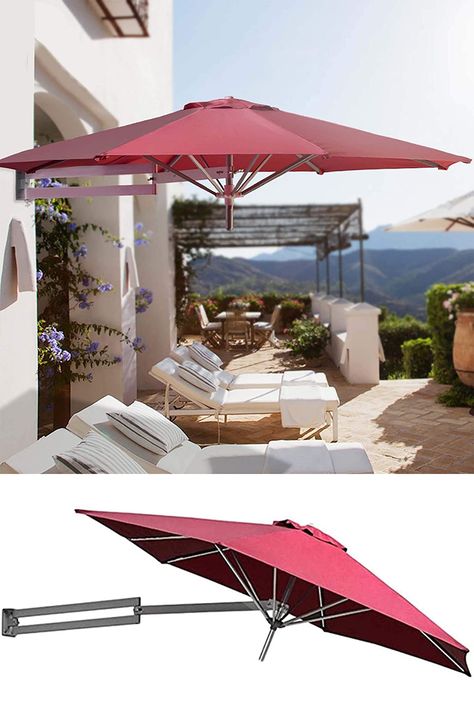 Deck Umbrella Ideas, Deck Umbrella, Steel Frame House, Van Ideas, Door Gate Design, Deck Railings, Decks And Porches, Outdoor Umbrella, Patio Umbrellas