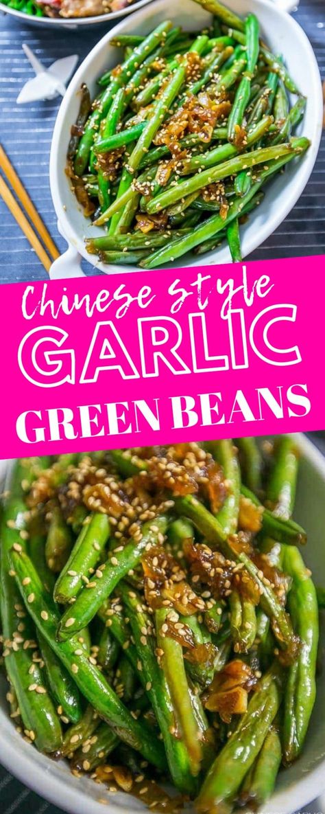 Chinese Style Green Beans, Chinese Garlic Green Beans, Asian Dish, Homemade Chinese Food, Chinese Chicken Recipes, Chinese Vegetables, Mapo Tofu, Cooking Green Beans, Authentic Chinese Recipes