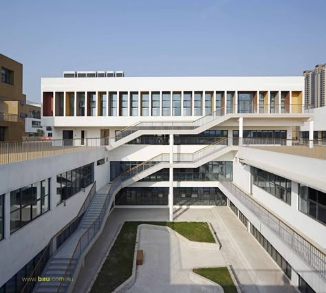 Jiangyin Primary & Secondary School / BAU Brearley Architects + Urbanists School Design Ideas, School Buildings, School Building Design, Campus Design, Education Architecture, School Building, Facade Architecture, Facade Design, School Architecture