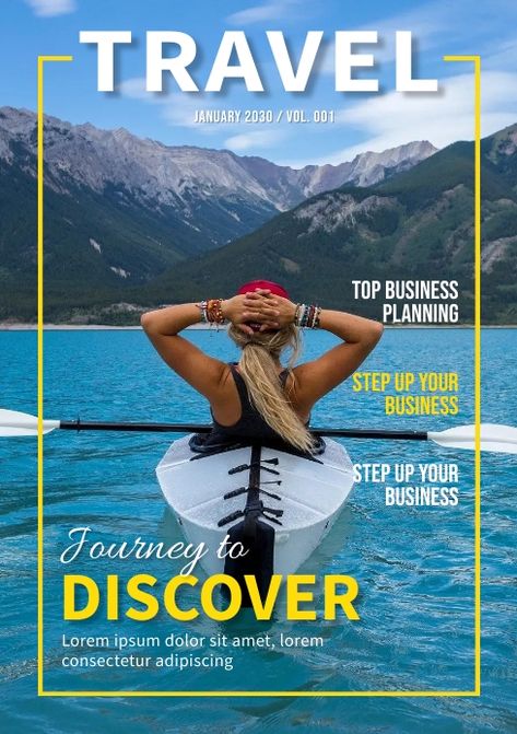 Magazine Cover Travel, Travel Magazine Cover Design, Magazine Cover Layout Design, Magazine Layout Design Cover, Traveling Magazine, Cover Magazine Layout, Lifestyle Magazine Cover, Creative Magazine Cover, Business Magazine Cover