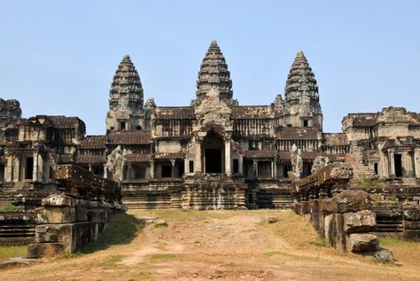 Pin for Later: The Most Amazing (but Budget-Friendly) Honeymoon Destinations Angkor Wat, Siem Reap, Cambodia Budget Friendly Honeymoon Destinations, Angkor Thom, Khmer Empire, Angkor Wat Temple, Disney Magic Kingdom, Romantic Honeymoon, Hindu Temple, Angkor Wat, Honeymoon Destinations