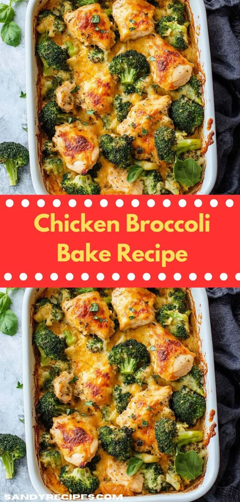 Wondering what to make for dinner? This Chicken Broccoli Bake Recipe is a fantastic choice! An easy broccoli casserole, perfect for chicken recipes or dinner ideas. Great for chicken broccoli rice lovers or a cozy dinner for two. Recipe Chicken Broccoli, Chicken W Broccoli, Chicken Broccoli Healthy Recipes, Chicken Spinach Broccoli Recipes, Chicken And Broccoli Bake Recipes, Boneless Skinless Chicken Thigh And Broccoli Recipes, Chicken Broccoli Bake Recipes, Chicken Vegetable Bake, Broccoli Casserole With Chicken