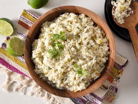 Creamy Cilantro-Lime Rice Creamy Cilantro Lime Rice, Coconut Squares, Cilantro Rice, Lime Rice, Cilantro Lime Rice, Soft Food, Smart Cooking, Lime Zest, Gluten Free Chicken