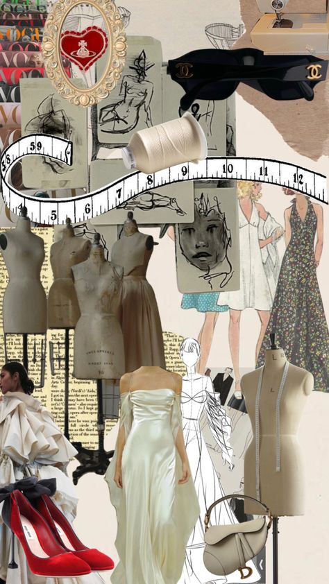 Faishon Designing Aesthetic, Junk Kouture Mood Board, Moodboard Fashion Design Inspiration, Collage Fashion Design, Vogue Magazine Aesthetic, Fashion Portfolio Ideas, Fashion Scrapbook, Fashion Dream Job, Fashion Illustration Collage