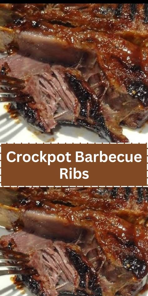 Crockpot Barbecue Ribs Beef Ribs Crockpot, Crockpot Recepies, Crockpot Pork Ribs, Crockpot Bbq Ribs, Crockpot Barbecue, Crockpot Foods, Barbecue Ribs Recipe, Crockpot Ribs, Slow Cooker Ribs