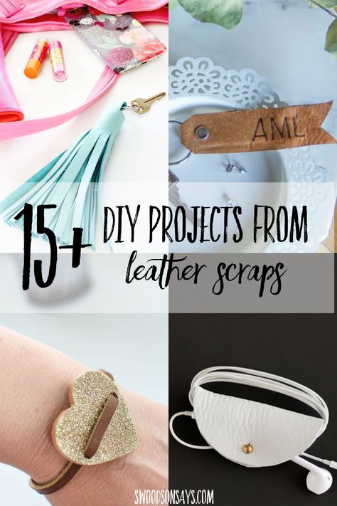 Uses For Leather Scraps, Projects With Leather Scraps, Crafts With Leather Sheets, Quick Leather Crafts, Ideas For Leather Scraps, Leather Offcut Projects, Faux Leather Scrap Projects, Leather Pieces Ideas, What To Do With Leather Scraps