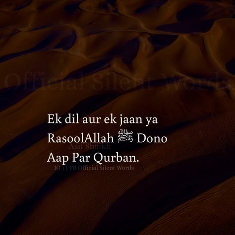 Ek dil aur ek jaan ya RasoolAllah ﷺ‎ Dono Aap Par Qurban. Ek Dil Ek Jaan, Silent Words, Patience Quotes, Best Islamic Quotes, Islamic Artwork, Marriage Quotes, Islamic Love Quotes, Quotes Quotes, Family Quotes