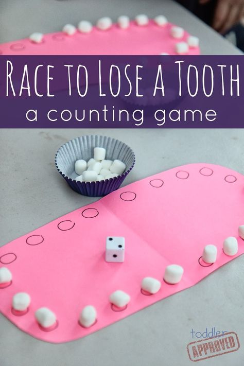 Toddler Approved!: Race to Lose a Tooth: A Counting Game {Dinosaur Train Review & Giveaway} Dental Health Unit, Dental Health Week, Dental Health Preschool, Dental Health Activities, Preschool Math Games, Dental Health Month, Dinosaur Train, Health Unit, Counting Games