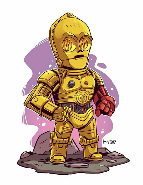 Derek Laufman Art, Laufman Art, Chibi Star Wars, Star Wars Canvas Art, Derek Laufman, Star Wars Cartoon, Chibi Marvel, Star Wars Painting, Star Wars Drawings