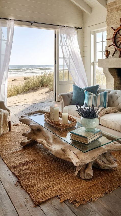 30 Cozy Coastal Cottage Living Room Ideas — Celeste's Coastal Cottage Coastal Cottage Porch, Beach Cottage Flooring, Comfy Coastal Living Room, Coastal Cottage Living Room Ideas, Cozy Beach House Interior, Buy A House Vision Board, Beachy Living Room Coastal Style, Small Beach Cottages Interior, Small Lake House Interior