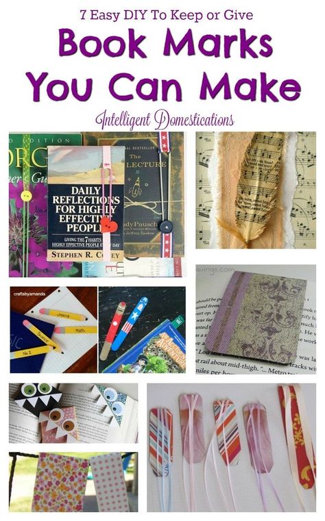 Bookmarks to make for gifts. 7 Easy DIY Book Marks to Make for yourself or as gifts. How to make a book mark. #diybookmarks #bookmarks Book Marks To Make, Diy Book Marks, Bookmarks To Make, Best Bookmarks, Make A Book, Diy Bookmarks, Book Marks, How To Make Bookmarks, Bookmarks Handmade