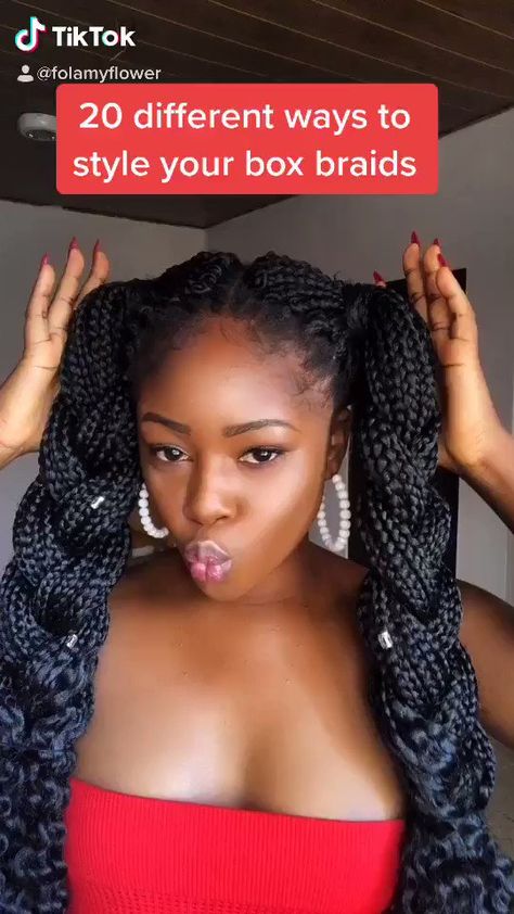 Box Braid Style Ideas, Add Curly Hair To Box Braids, How To Style My Box Braids, 10 Ways To Style Box Braids, Style Old Box Braids, Styles For Box Braids Ideas Hairstyles, Style Your Box Braids, Half Up Box Braids, Styles For Old Box Braids