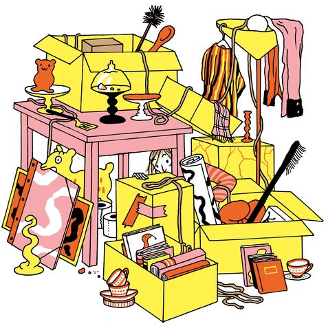 Once you’ve thanked and said goodbye to the items that do not spark joy, what can you do with them? Patricia Marx on decluttering. Fashion Podcast, No More Drama, Hard Part, Spark Joy, To My Mother, Our Generation, Developing Country, House Cleaning, Editorial Illustration