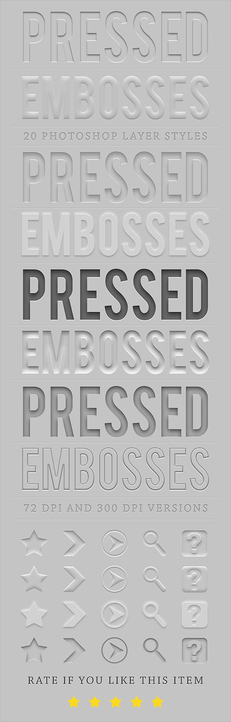 Pressed and Embossed Photoshop styles.20 PRESSED AND EMBOSSED STYLES. USE ANY FONT OR SHAPE. 2 VERSIONS OF STYLES in 2 ASL FILES,FOR 72 DPI AND 300 DPI PROJECTS.SINGLE CLICK EFFECT. You may like Numbers Tattoo, Fonts Style, Posters Illustration, 10 Tattoo, Inkscape Tutorials, Tattoo Posters, Book Graphic, Graphisches Design, Photoshop Styles