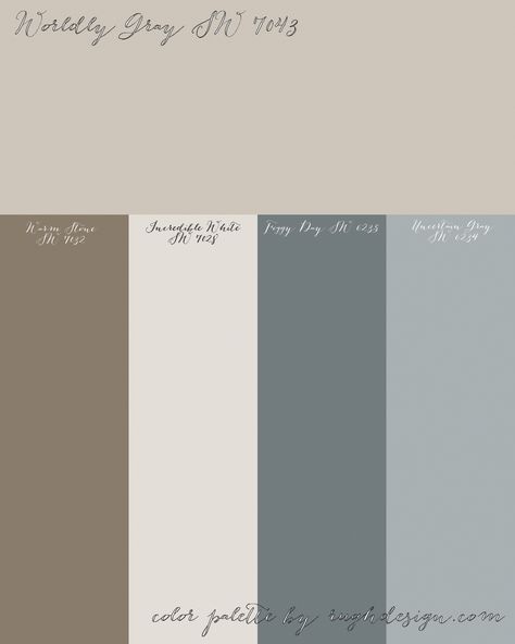 Worldly Gray Complimentary Color Scheme Worldly Gray Accent Colors, Worldly Gray Color Scheme, Sw Worldly Gray Color Palette, Colors That Go With Worldly Gray, Coordinating Colors With Worldly Gray, Sherwin Williams Worldly Gray Palette, Complimentary Color Scheme Interior, Worldly Gray Sherwin Williams Palette, Worldly Gray Color Palette