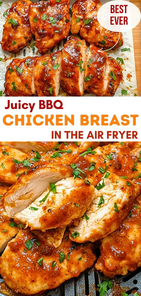 Get ready for the Best Ever Juicy BBQ Chicken Breast in the Air Fryer! This easy recipe guarantees tender, flavorful chicken that's perfect for any meal. Enjoy the benefits of a healthier cooking method while savoring a delicious barbecue taste. Perfect for quick weeknight dinners or family gatherings. Save this pin and head to our site for the full recipe! Bacon Wrapped Bbq Chicken, Bbq Chicken Kabobs, Weeknight Dinner Chicken, Bbq Chicken Breast Recipe, Air Fryer Bbq Chicken, Chicken On The Grill, Recipe For Air Fryer, Air Fryer Bacon, Bbq Chicken Recipe