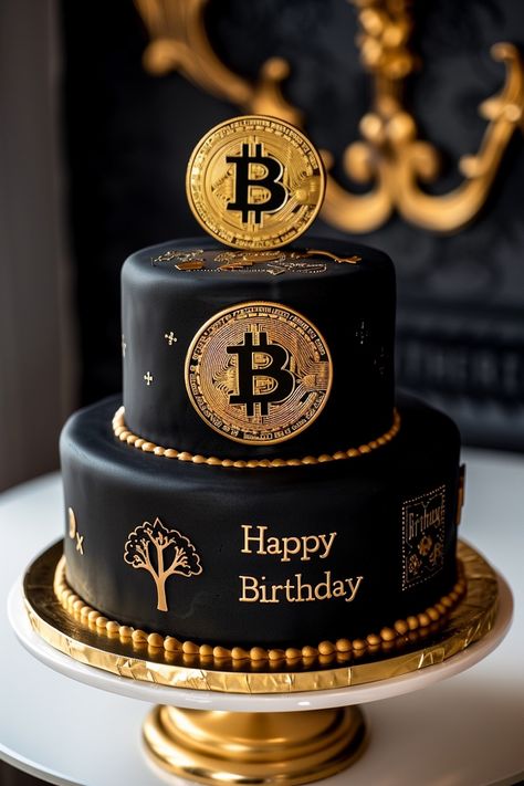 Masculine Birthday Cakes: Make His Day Unforgettable Stock Market Cake Ideas, Crypto Cake, Bitcoin Wallpaper, Crypto Art, Birthday Cakes For Men, Baby Birthday Cakes, Themed Birthday Cakes, Birthday Idea, Cakes For Men