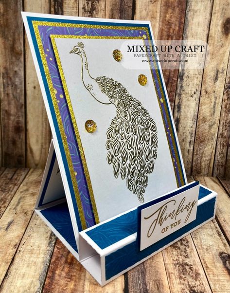 Elegant Pop-Up Easel Block Cards – MIXED UP CRAFT Up Craft, Christmas Pops, Card Making Tips, Beautiful Peacock, Spellbinders Cards, Card Pattern, Easel Cards, Fancy Fold Cards, Card Tutorial