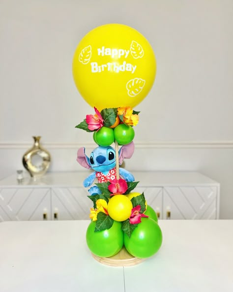 #lilostitch #stitch #balloons #giftideas Stitch Centerpiece Ideas Diy, Lilo And Stitch Centerpiece Ideas, Stitch Table Centerpieces, Stitch Centerpiece Ideas, Lilo And Stitch Centerpieces, Lilo Y Stitch Cumpleaños, Cumple De Stitch Ideas, Lilo And Stitch Party Ideas, Stitch Balloons