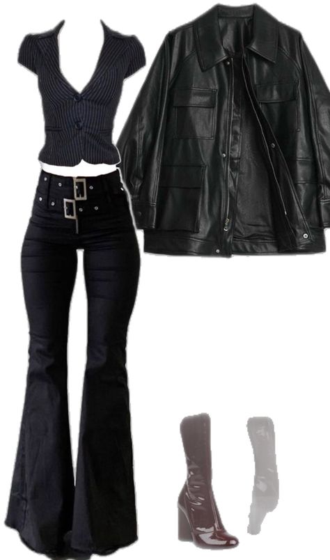 outfit inspo ♱ Grunge University Outfit, Going Out Outfits Doc Martens, Work Appropriate Grunge Outfits, Rockstar 90s Outfit, Rockstar Girlfriend Aesthetic Clothes, Y2k Professional Outfits, Midsize Concert Outfit Ideas, Deftones Clothes, Cas Outfit Concert