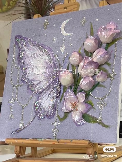 Butterfly Acrylic Painting, Sculpture Art Projects, Art Projects Ideas, Butterfly Art Painting, Diy Abstract Canvas Art, Plaster Wall Art, Abstract Art Diy, Soyut Sanat Tabloları, Sculpture Metal