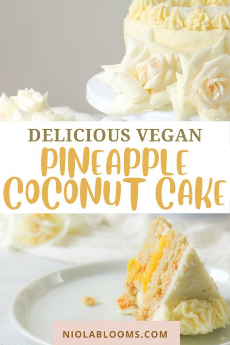 Vegan Pina Colada, Pineapple Coconut Cake, Coconut Pineapple Cake, Vegan Coconut Cake, Cake Pineapple, Pina Colada Cake, Pineapple Cake Recipe, Gluten Free Dairy Free Dessert, Pineapple And Coconut