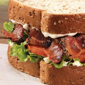 Arby's Ultimate BLT  Ask for an Ultimate BLT Sandwich or show them this secret recipe. Blt Sandwich Recipes, Blt Recipe, Classic Blt Sandwich, New York Times Cooking, Best Breakfast Sandwich, Mozzarella Sandwich, Plain Bagel, Coconut Bacon, Blt Sandwich