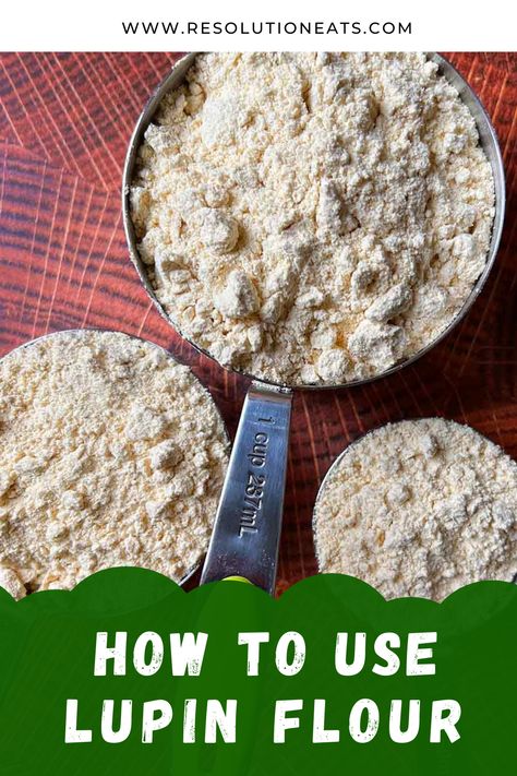 Wondering what Lupin Flour is and how to use it? This guide explains the ins and outs of low carb Lupin Flour: what it is, where it comes from, and how to use it in Keto cooking. Lupin Flour has just one ingredient: Sweet Lupin Beans. It’s made entirely from plant protein so it’s Vegan, Raw, Grain-Free, and Gluten-Free compliant. It's got many uses in low carb baking and has more nutrients than white flour. Lupine Flour, Gluten Free Lupin Flour Bread, Lupin Flour Biscuits, Lupin Flour Recipes Keto, Lupin Flour Pancakes, Lupini Bean Flour Recipes, Lupin Flour Cookies, Lupine Flour Recipes, Keto Recipes Using Lupin Flour