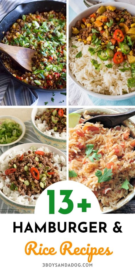 easy rice dishes with ground beef Hamburger Meat And Rice, Recipes For Hamburger Meat, Meat And Rice Recipes, Recipes For Hamburger, Dishes With Ground Beef, Easy Rice Dishes, Side Dish For Enchiladas, Hamburger And Rice Recipes, Rice Recipes For Kids