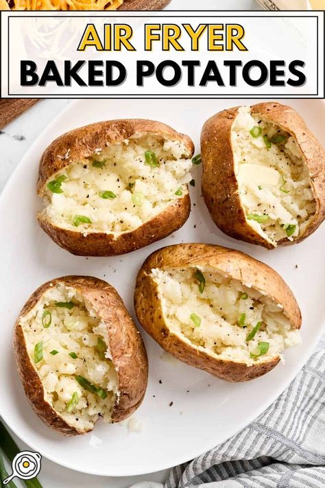 Air Fryer Recipes Breakfast, New Air Fryer Recipes, Air Fryer Recipes Snacks, Air Fryer Baked Potato, Cooks Air Fryer, Air Fried Food, Air Fryer Oven Recipes, Baked Potato Recipes, Air Fry Recipes