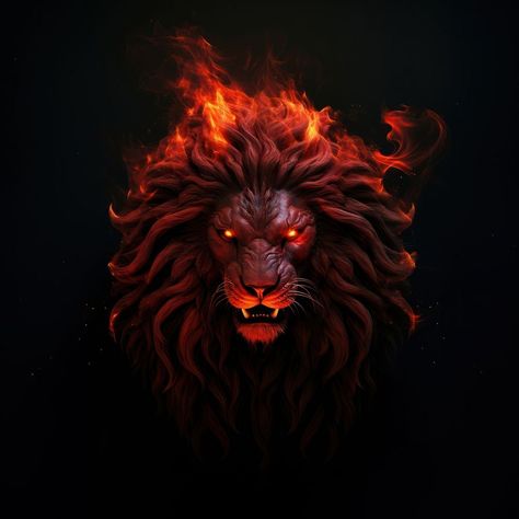 Red lion head fire flame mammal black background illuminated. | free image by rawpixel.com / Aew Lion Fire, Fire Lion, Roaring Lion, Black Lion, Lion Images, Fire Flame, Red Lion, Lion Head, Free Image