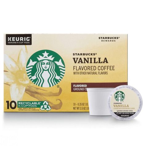 Starbucks Flavored K-Cup Coffee Pods   Vanilla for Keurig Brewers   1 box (10 pods) Keurig Pods, Starbucks Flavors, Keurig Coffee Pods, Matcha Bars, Nestle Coffee Mate, Nestle Coffee, Starbucks Vanilla, Vanilla Smell, Starbucks Rewards