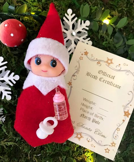 In Time for Christmas, Elf on the Shelf Can Now Have Little Elf Babies Elf Is Back Ideas, Welcome Back Elf, Easy Thanksgiving Table Decor, Elf Boy, Elf Arrival, Baby Elf, Awesome Elf On The Shelf Ideas, Elf Activities, Elf Fun