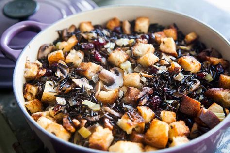 Sherry-Pecan-Bacon Stuffing Wild Rice Dressing, Rice Dressing Recipe, Wild Rice Stuffing Recipes, Rice Stuffing Recipes, Wild Rice Stuffing, Turkey Stuffing Recipes, Rice Dressing, Thanksgiving Stuffing Recipes, Rice Stuffing