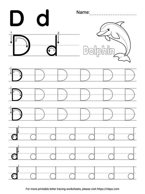 Letter D Tracing Worksheet, Letter D Worksheets Preschool, D Tracing Worksheet, Phonics Grade 2, Letter D Activities For Preschool, Letter D Tracing, C Tracing Worksheet, Alphabet Letters Worksheet, B Tracing Worksheet