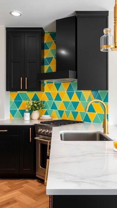 5 Trendy Kitchen Backsplash Designs for 2024 Geometric Tile Backsplash, Backsplash Trends, Natural Stone Backsplash, Trendy Kitchen Backsplash, Geometric Tile Pattern, Home And Decor, Kitchen Backsplash Designs, Stone Backsplash, Backsplash Designs