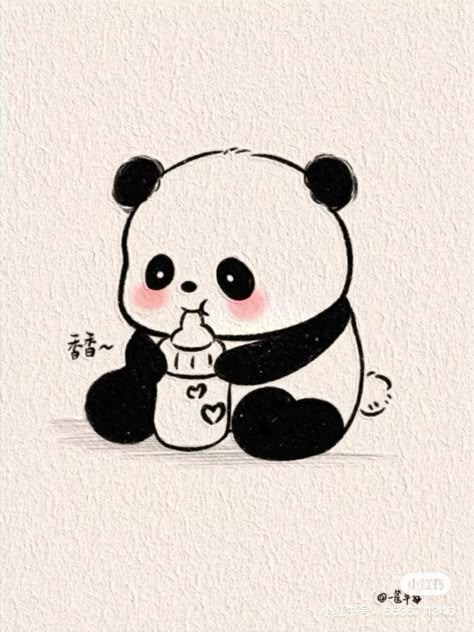 Cute Panda Drawing Sketches, Cute Panda Drawing Kawaii, Panda Simple Drawing, Cute Panda Drawing Doodles, Cute Panda Doodle, Cute Panda Sketch, Panda Doodle Art, Panda Painting Easy, Kawaii Panda Drawing