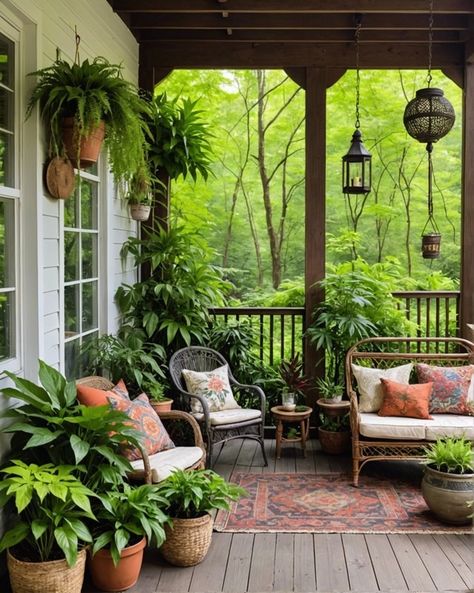 Boho Back Porches Are Now a Thing and These 20 Ideas Prove It – ToolzView Summer Deck Ideas, Porch Vibes, Boho Porch, Small Porch Decorating, Screened In Porch Decorating Ideas, Porch Life, Back Porches, Screen Porch, Porch And Balcony