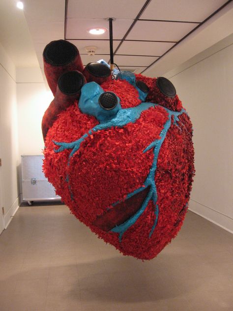 Pepón Osorio's My Beating Heart sculpture Disco Party Decorations, Anatomical Heart, Human Heart, Beating Heart, Big Art, Bullet Journal Ideas Pages, Science Art, Paper Sculpture, Heart Art