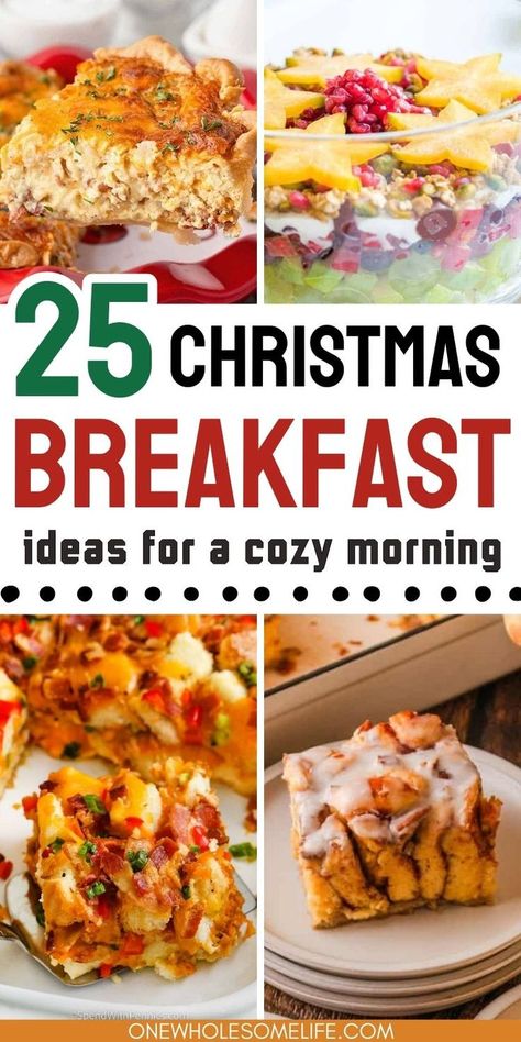 Collage of Christmas morning breakfast recipes. Breakfast Recipes For Potluck, Breakfast Casseroles For Christmas, Christmas Tree Breakfast Ideas, Christmas Morning Finger Foods, Christmas Morning Bake, Easy Big Breakfast Ideas, Christmas Breakfast Ideas For Two, Breakfast Charcuterie Board Christmas, Christmas Day Breakfast Ideas Families