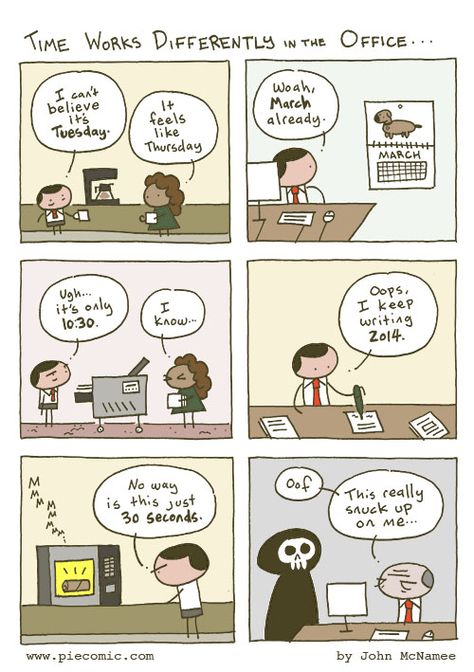 Office Illustration, Tic Toc, Office Humor, Time Flies, Sarcastic Humor, Tumblr Funny, Funny Comics, Make Me Happy, Cartoon Network