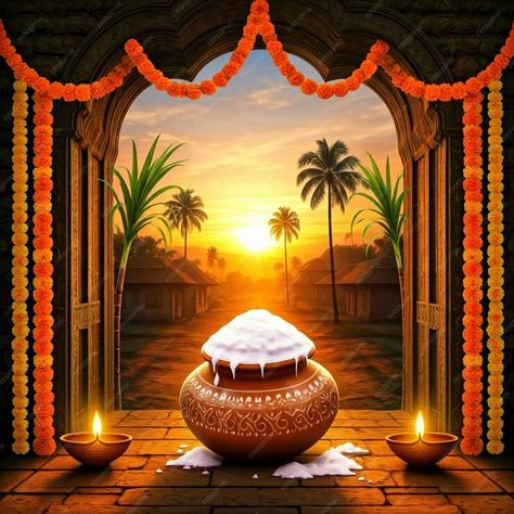 Pongal religious traditional festival of Tamil Nadu India | Premium AI-generated image Pongal Celebration Drawing, Pongal Festival Images, Pongal Images, Pongal Festival, Pongal Celebration, Traditional Festival, Festival Image, Create Icon, Hinduism Art