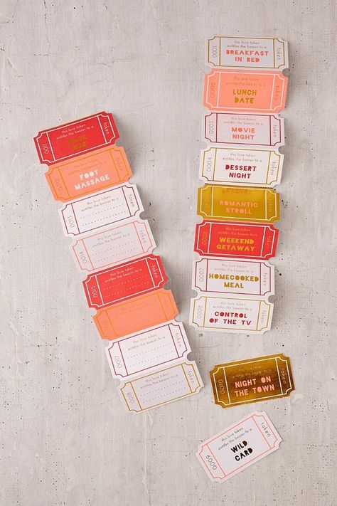 Meri Meri Paper Love Tokens الفن الرقمي, Ticket Design, 카드 디자인, Meri Meri, Love Token, San Valentino, Graphic Design Inspiration, Boyfriend Gifts, Diy Gifts