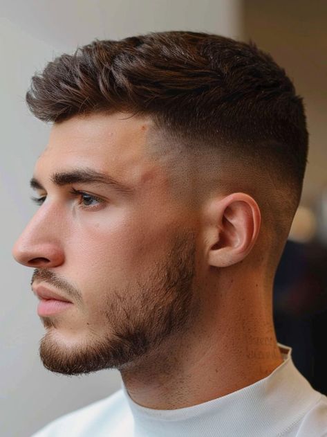 Crew Cut with Bald Mid Fade for Guys Men Short Hair Fade, Very Short Hair Men, Crew Cut Haircut, Young Men Haircuts, Mid Fade Haircut, Men Fade Haircut Short, Short Fade Haircut, Mens Haircuts Short Hair, Mens Hairstyles Fade