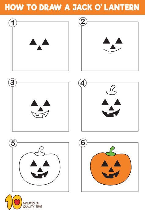 How to Draw a Jack O' Lantern How To Draw A Halloween Pumpkin, Easy Jack O Lantern Faces To Draw, How To Draw A Jackolantern, Jack O Lantern Drawing Easy, How To Draw A Jack O Lantern, Halloween Drawings Pumpkins, How To Draw A Pumpkin, Draw A Jack O Lantern, Paper Airplane Printable