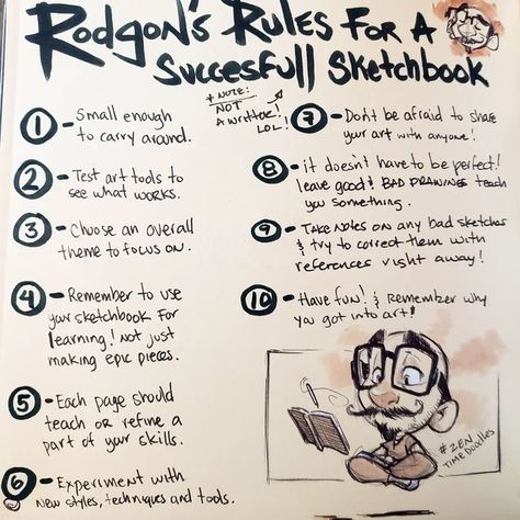 How To Keep A Sketchbook, Sketchbook Rules, Rodgon Art, 2024 Sketchbook, Comic Inking, Sketchbook Tips, Sketching Supplies, Sketchbook Studies, Sketchbook Aesthetic